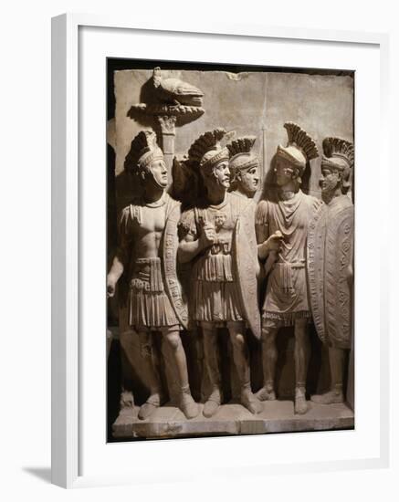 Officers and Soldiers of the Praetorian Guard, Relief, 2nd century AD Roman-null-Framed Photographic Print