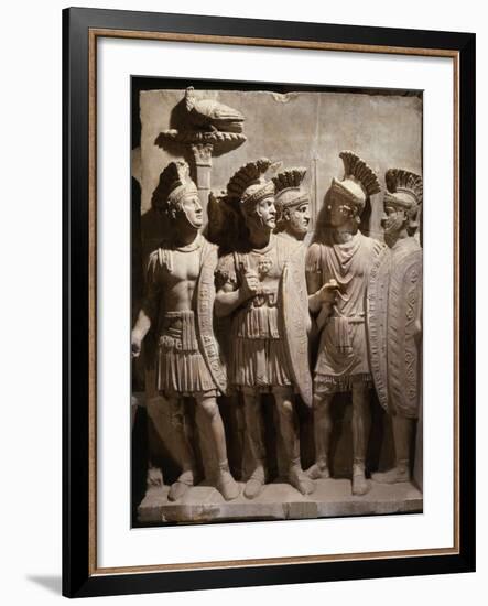 Officers and Soldiers of the Praetorian Guard, Relief, 2nd century AD Roman-null-Framed Photographic Print