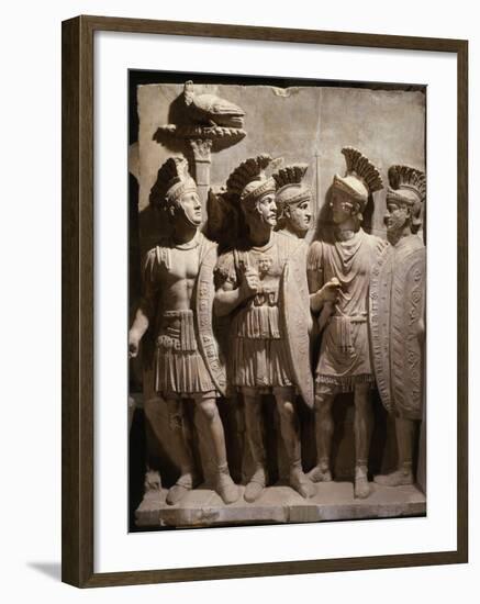 Officers and Soldiers of the Praetorian Guard, Relief, 2nd century AD Roman-null-Framed Photographic Print