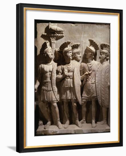 Officers and Soldiers of the Praetorian Guard, Relief, 2nd century AD Roman-null-Framed Photographic Print