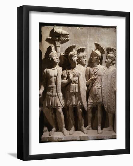 Officers and Soldiers of the Praetorian Guard, Relief, 2nd century AD Roman-null-Framed Photographic Print