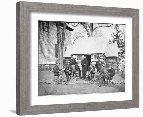 Officers at Headquarters of 6th Army Corps During the American Civil War-Stocktrek Images-Framed Photographic Print