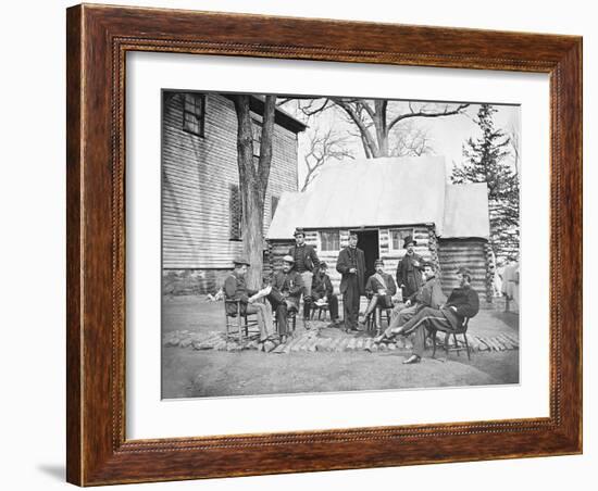 Officers at Headquarters of 6th Army Corps During the American Civil War-Stocktrek Images-Framed Photographic Print