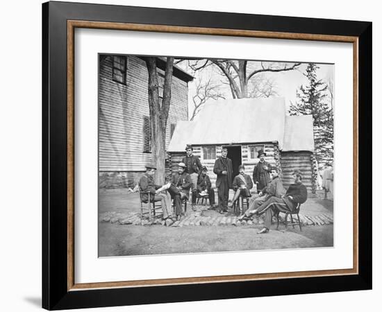 Officers at Headquarters of 6th Army Corps During the American Civil War-Stocktrek Images-Framed Photographic Print