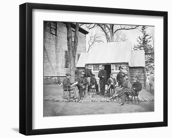 Officers at Headquarters of 6th Army Corps During the American Civil War-Stocktrek Images-Framed Photographic Print