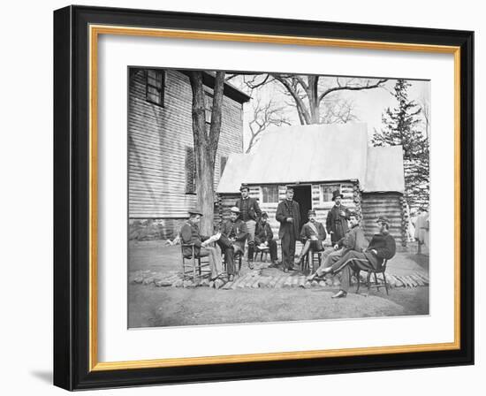 Officers at Headquarters of 6th Army Corps During the American Civil War-Stocktrek Images-Framed Photographic Print