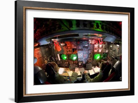 Officers at the Console on the Lower Deck of a B-52, August 21, 2006-null-Framed Photo