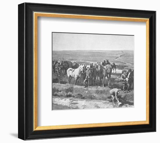 Officers' Horses Watering Near Berneville-Sir Alfred Munnings-Framed Premium Giclee Print