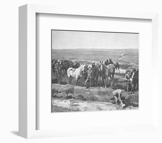 Officers' Horses Watering Near Berneville-Sir Alfred Munnings-Framed Premium Giclee Print