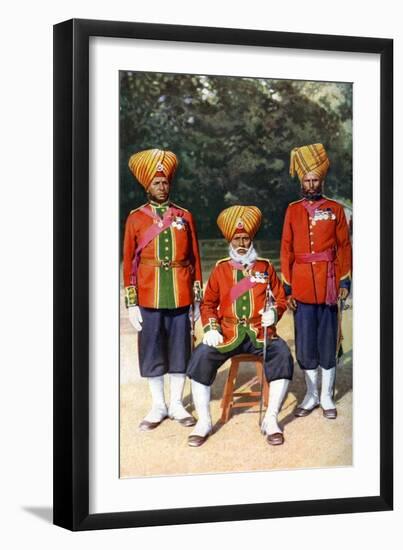 Officers of the 15th Ludhiana Sikks, Indian Army, India, 1922-Bourne & Shepherd-Framed Giclee Print