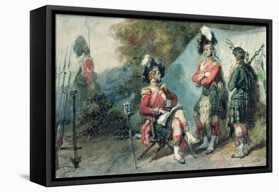 Officers of the 79th Highlanders at Chobham Camp in 1853-Eugene-Louis Lami-Framed Premier Image Canvas