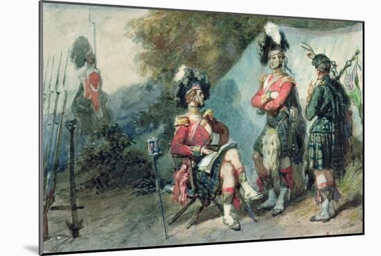 Officers of the 79th Highlanders at Chobham Camp in 1853-Eugene-Louis Lami-Mounted Giclee Print