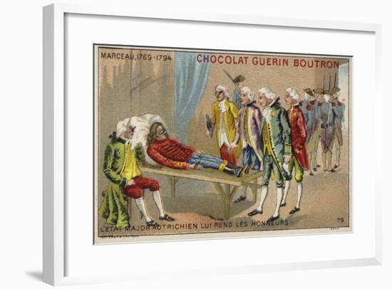 Officers of the Austrian Staff Saluting the Body of General Marceau-null-Framed Giclee Print