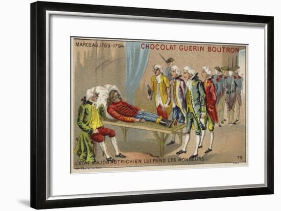 Officers of the Austrian Staff Saluting the Body of General Marceau-null-Framed Giclee Print