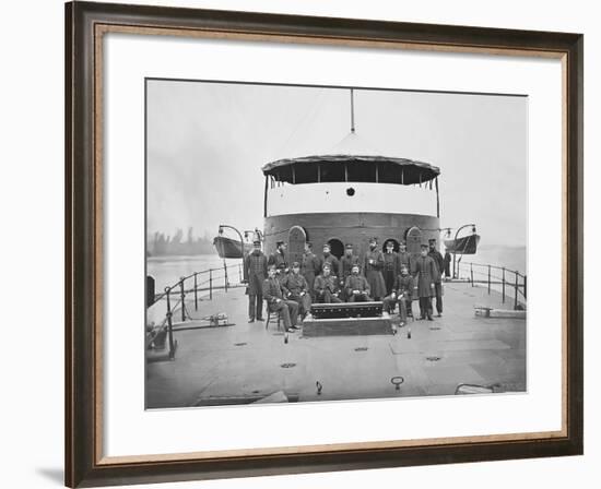 Officers on Board Monitor Uss Mahopac During the American Civil War-Stocktrek Images-Framed Photographic Print
