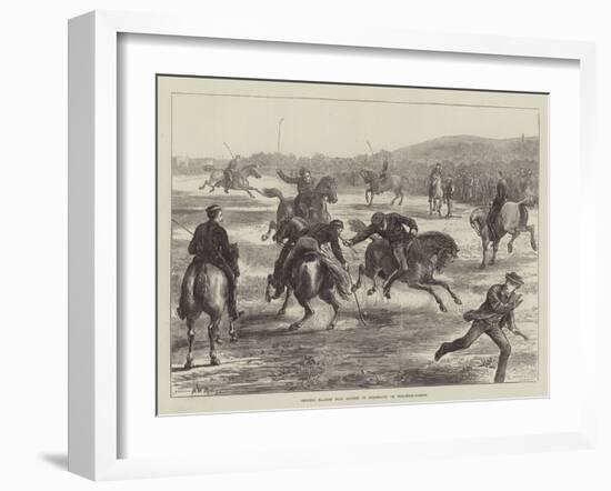 Officers Playing Polo (Hockey on Horseback) on Woolwich-Common-Matthew White Ridley-Framed Giclee Print