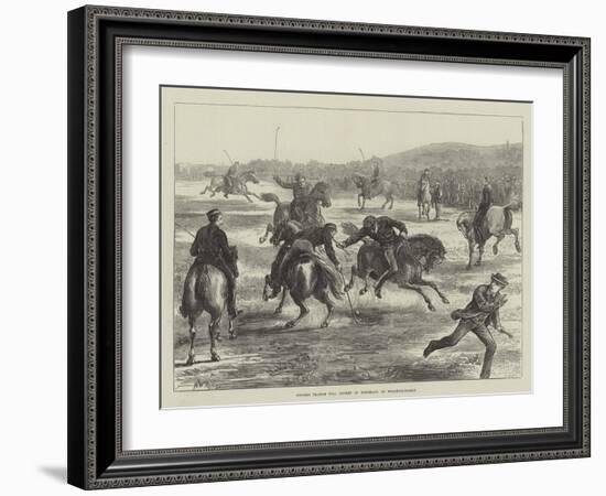 Officers Playing Polo (Hockey on Horseback) on Woolwich-Common-Matthew White Ridley-Framed Giclee Print