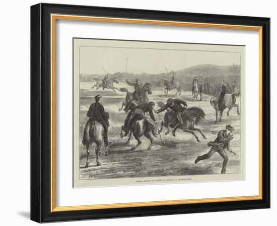 Officers Playing Polo (Hockey on Horseback) on Woolwich-Common-Matthew White Ridley-Framed Giclee Print