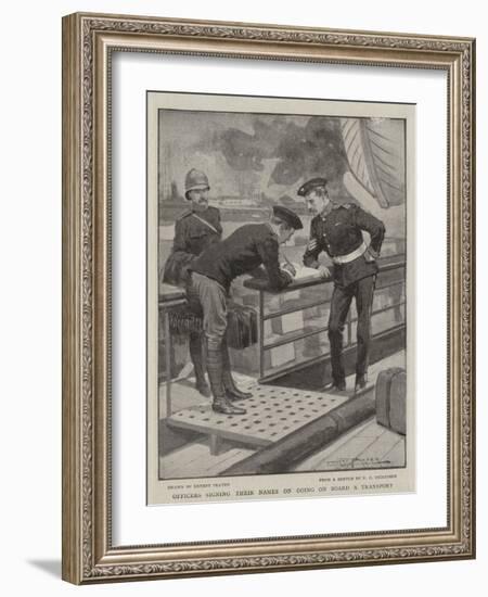 Officers Signing their Names on Going on Board a Transport-Ernest Prater-Framed Giclee Print