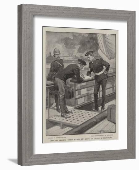 Officers Signing their Names on Going on Board a Transport-Ernest Prater-Framed Giclee Print