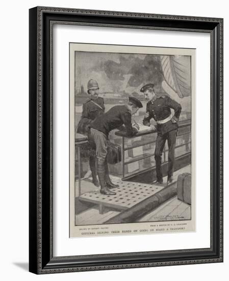 Officers Signing their Names on Going on Board a Transport-Ernest Prater-Framed Giclee Print