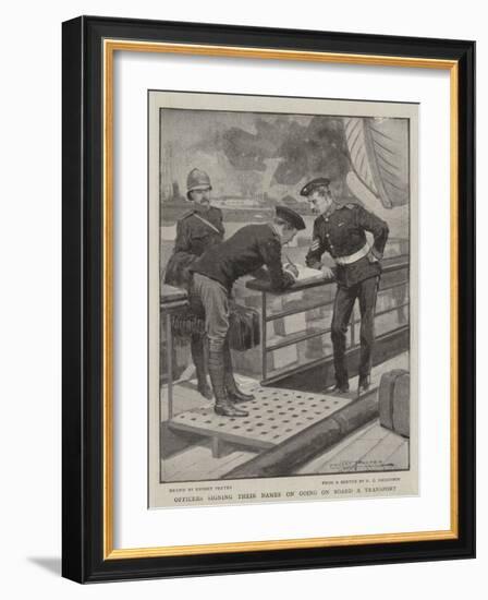 Officers Signing their Names on Going on Board a Transport-Ernest Prater-Framed Giclee Print