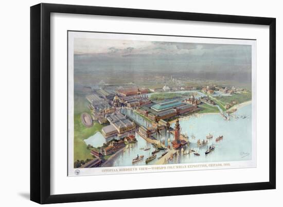 Official Birdseye View. World's Columbian Exposition, Chicago, 1893-null-Framed Giclee Print