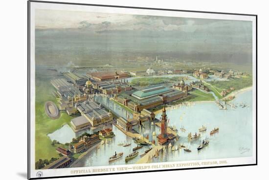 Official Birdseye View World's Columbian Exposition, Chicago 1893-Vintage Lavoie-Mounted Giclee Print