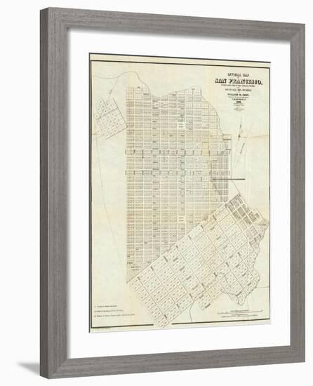 Official Map of San Francisco, c.1851-William Carey Jones-Framed Art Print