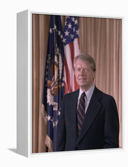 Official Portrait of President Jimmy Carter, Ca. 1977-1980-null-Framed Stretched Canvas