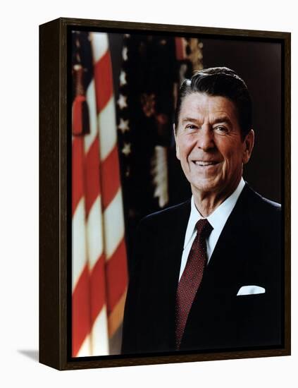 Official Portrait of President Reagan Taken on February 7 1981. Po-Usp-Reagan_Na-12-0060M-null-Framed Stretched Canvas