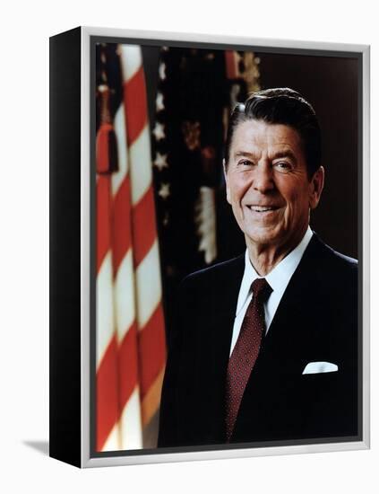 Official Portrait of President Reagan Taken on February 7 1981. Po-Usp-Reagan_Na-12-0060M-null-Framed Stretched Canvas