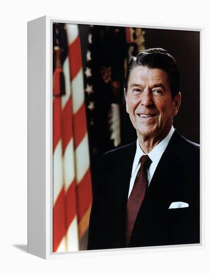 Official Portrait of President Reagan Taken on February 7 1981. Po-Usp-Reagan_Na-12-0060M-null-Framed Stretched Canvas