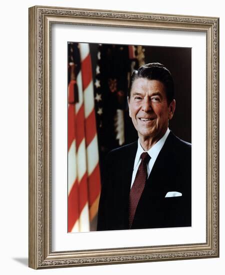 Official Portrait of President Reagan Taken on February 7 1981. Po-Usp-Reagan_Na-12-0060M-null-Framed Photo