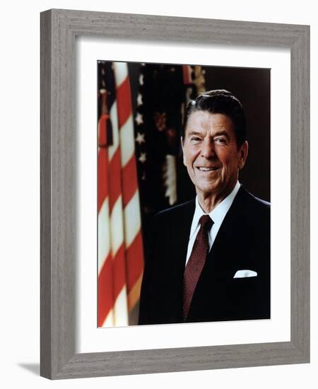 Official Portrait of President Reagan Taken on February 7 1981. Po-Usp-Reagan_Na-12-0060M-null-Framed Photo