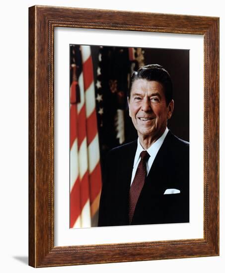 Official Portrait of President Reagan Taken on February 7 1981. Po-Usp-Reagan_Na-12-0060M-null-Framed Photo