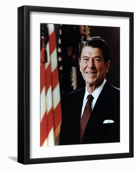 Official Portrait of President Reagan Taken on February 7 1981. Po-Usp-Reagan_Na-12-0060M-null-Framed Photo