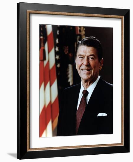 Official Portrait of President Reagan Taken on February 7 1981. Po-Usp-Reagan_Na-12-0060M-null-Framed Photo