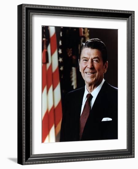 Official Portrait of President Reagan Taken on February 7 1981. Po-Usp-Reagan_Na-12-0060M-null-Framed Photo