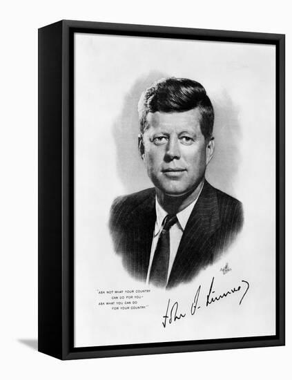 Official White House Portrait John Fitzgerald Kennedy 35th American President-null-Framed Premier Image Canvas