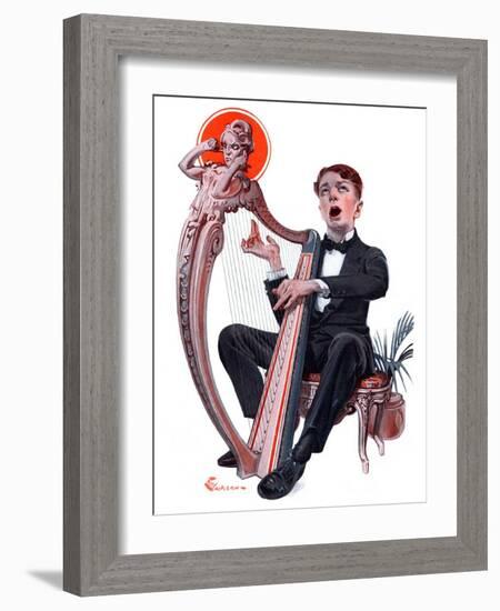 "Offkey Harpist,"April 4, 1925-Elbert Mcgran Jackson-Framed Giclee Print