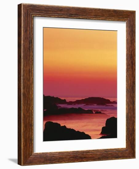 Offshore Rocks at Sunset, Pacific Grove, Monterey Peninsula, California, USA-Stuart Westmoreland-Framed Photographic Print