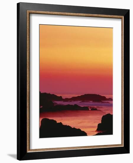 Offshore Rocks at Sunset, Pacific Grove, Monterey Peninsula, California, USA-Stuart Westmoreland-Framed Photographic Print