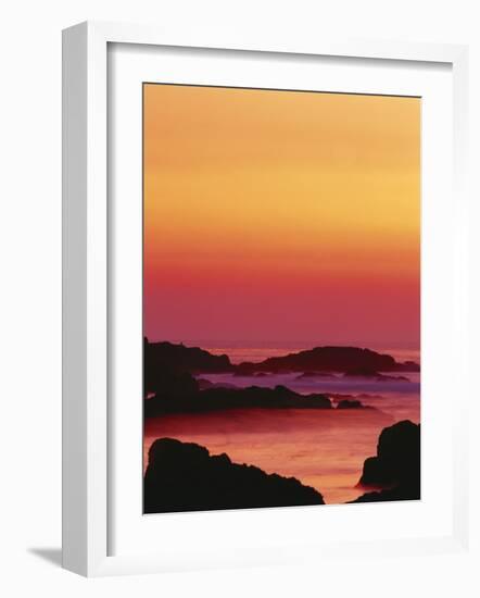 Offshore Rocks at Sunset, Pacific Grove, Monterey Peninsula, California, USA-Stuart Westmoreland-Framed Photographic Print