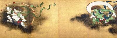 The Thunder God Raijin (left) and the Wind God Fujin (right), c.1700-Ogata Korin-Giclee Print