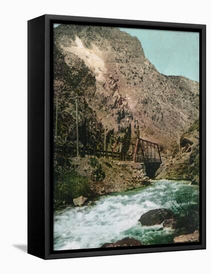 Ogden Canyon, Utah, View of the First Bridge-Lantern Press-Framed Stretched Canvas