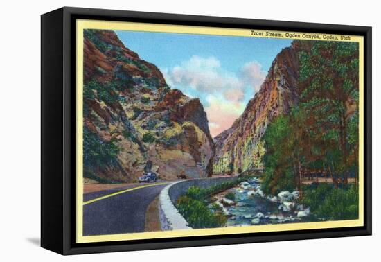 Ogden, Utah, Ogden Canyon View of Trout Stream-Lantern Press-Framed Stretched Canvas