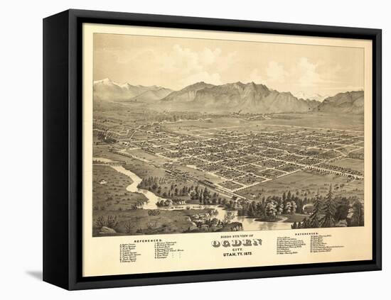 Ogden, Utah - Panoramic Map-Lantern Press-Framed Stretched Canvas