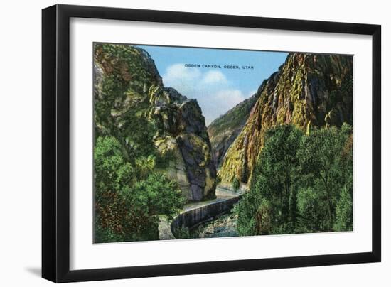 Ogden, Utah, View of Ogden Canyon-Lantern Press-Framed Art Print