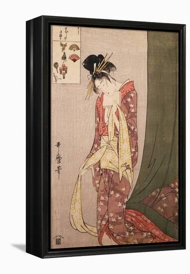 Ôgiya Hanaôgi (Colour Woodcut)-Kitagawa Utamaro-Framed Premier Image Canvas